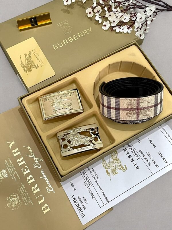 Burberry Double Buckle Reversible Belt