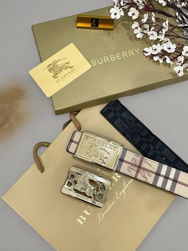 Burberry Double Buckle Reversible Belt - Image 3