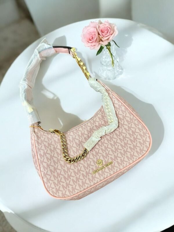 MICHAEL KORS PIPER LOGO STUDDED SHOULDER BAG